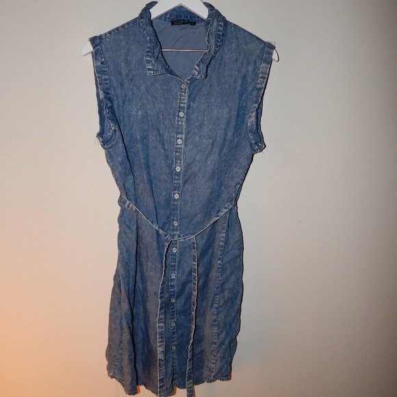 Denim Button Up Dress - Picture 1 of 6